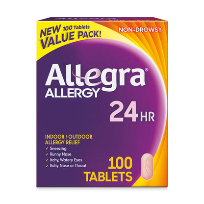 Allegra Adult 24-Hour Allergy Relief Tablets, Non-Drowsy Indoor and Outdoor Allergy Medicine, 180 mg Fexofenadine HCI Antihistamine Pill, 100-Count Allegra buy supplements Au
