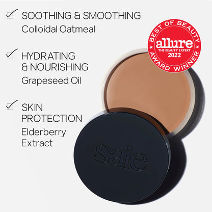 Saie Sun Melt Duo - The Big Brush - Soft, Multi-Use Liquid + Cream Makeup Brush With Synthetic Bristles Bundled With Sun Melt Bronzer in Tan Bronze - Buildable Cream Contour with Velvet Finish (1 oz) SaieBuy Supplements Australia