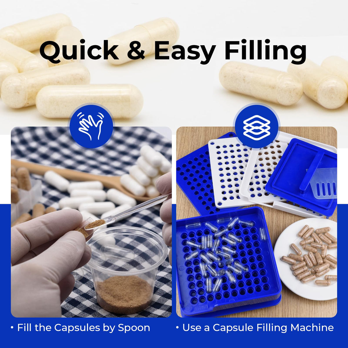 ATLEMISME Empty Vegan Capsules Size 000-1000 Count Vegetable Capsules for DIY Filling with 2 Micro Lab Spoons ATLEMISMEBuy Supplements Australia