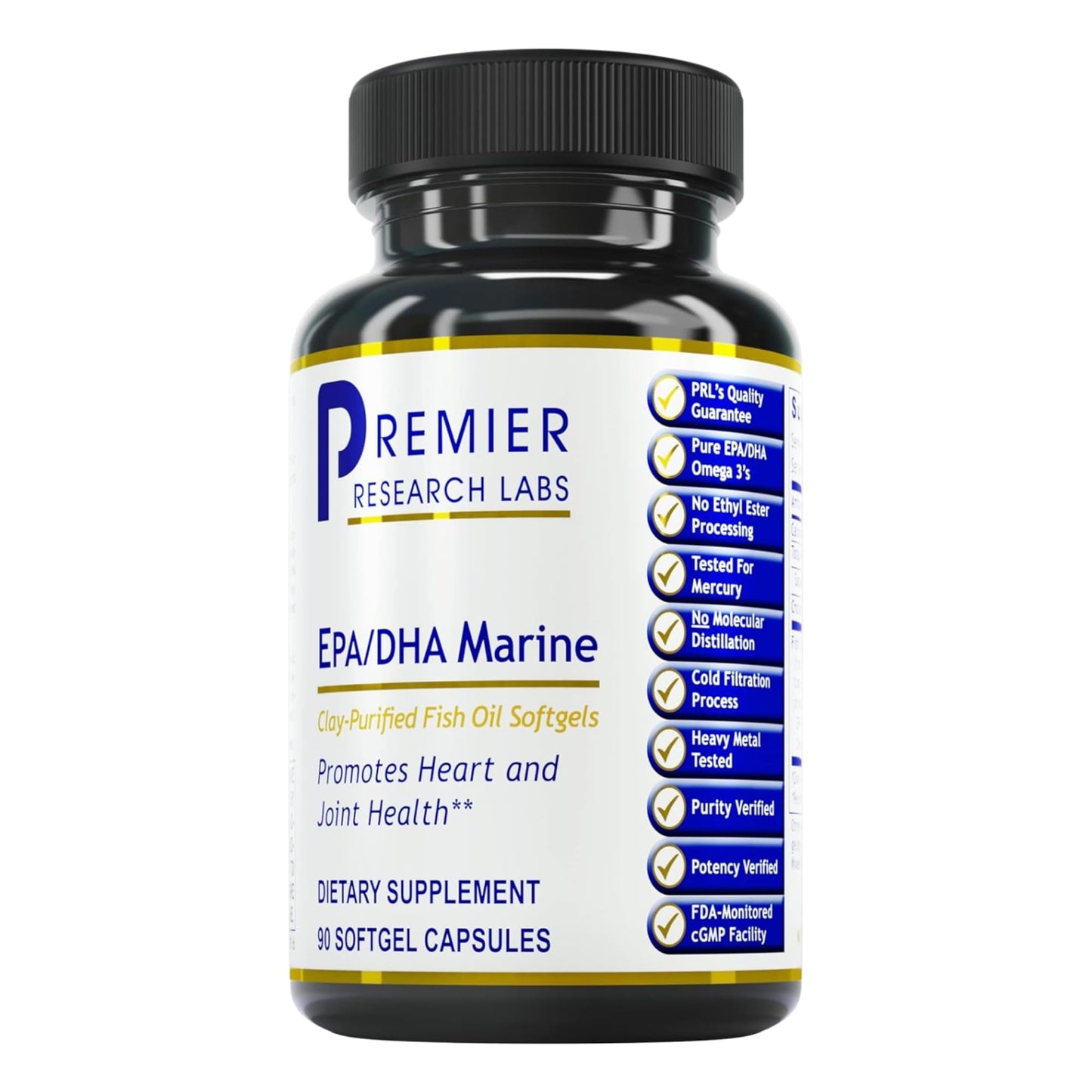 Premier Research Labs EPA DHA Marine Softgels - Omega 3 Fish Oil, EPA DHA Omega 3 Supplement, Fatty Acids for Women & Men, Natural - 90 Softgel Capsules Premier Research LabsBuy Supplements Australia