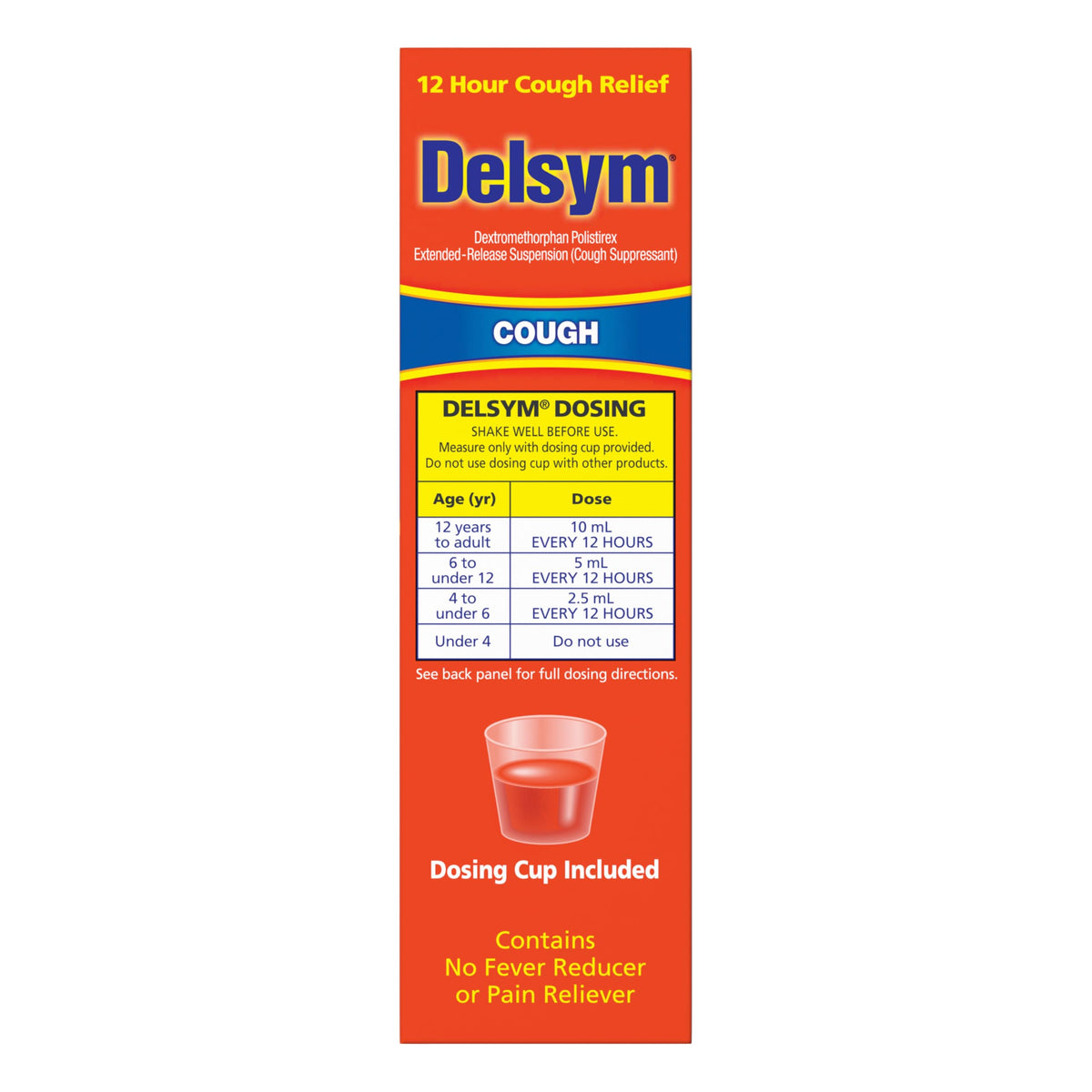 Delsym 12 Hour Cough Medicine for Adults, Powerful Relief for 12 Hours, Cough Suppressant Liquid with Extended-Release Dextromethorphan, Orange Flavor Liquid Cough Syrup, 5 Fl Oz (Pack of 1) Delsym buy supplements Au
