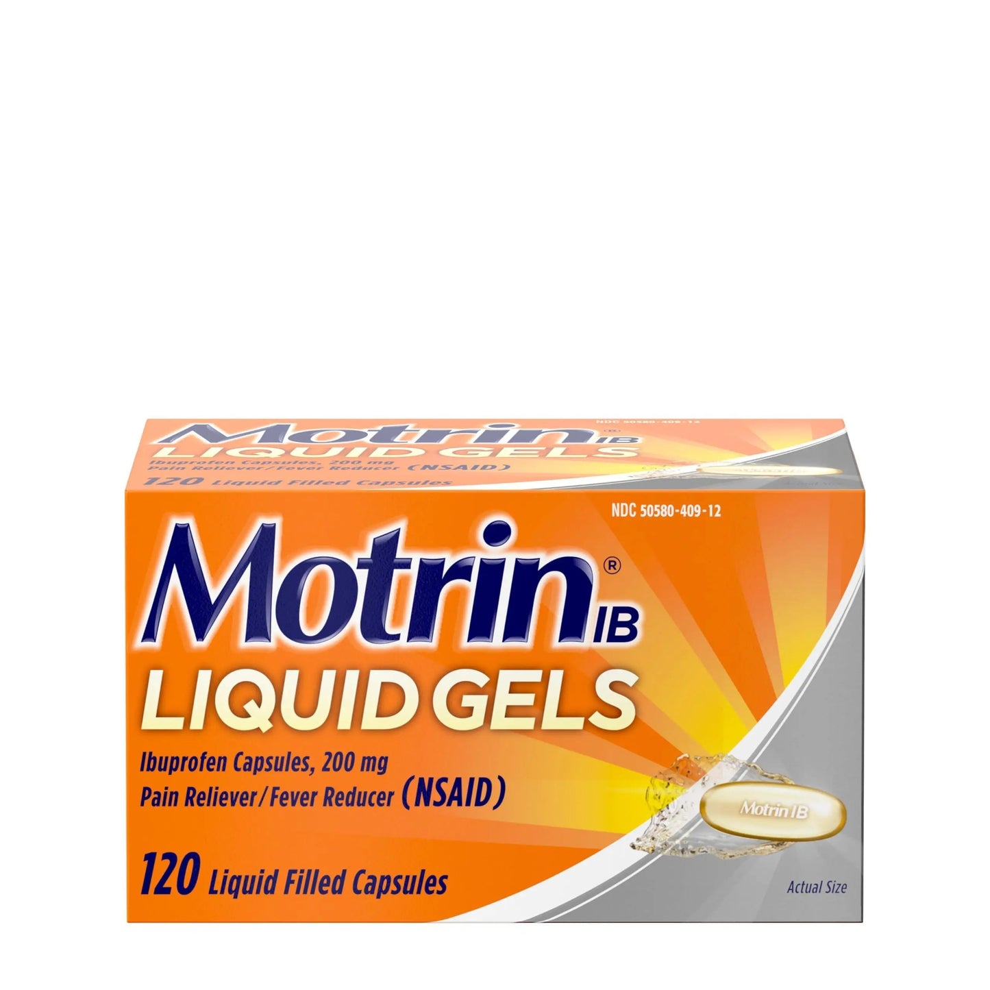 Motrin IB Liquid Gels with 200mg Ibuprofen per Caplet, Pain Reliever & Fever Reducer for Adults, Relief from Minor Arthritis Pain, Muscle Aches, Headache, Menstrual Cramps & Backache, 120 ct MotrinBuy Supplements Australia