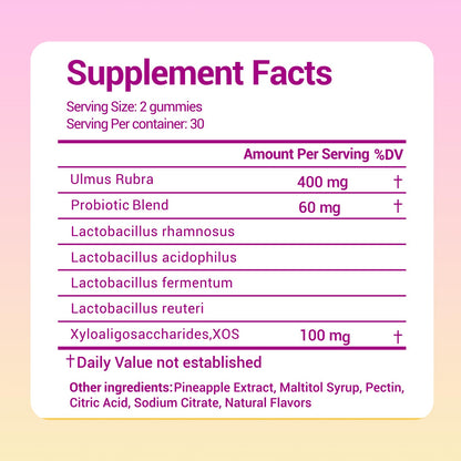Lunivox Her Juicy Feminine Probiotics Gummies for Women, with Prebiotics & Slippery Elm - Promotes pH Balance, Gut Health & Immune Support - Pineapple Flavor, 60 Count Lunivox buy supplements Au