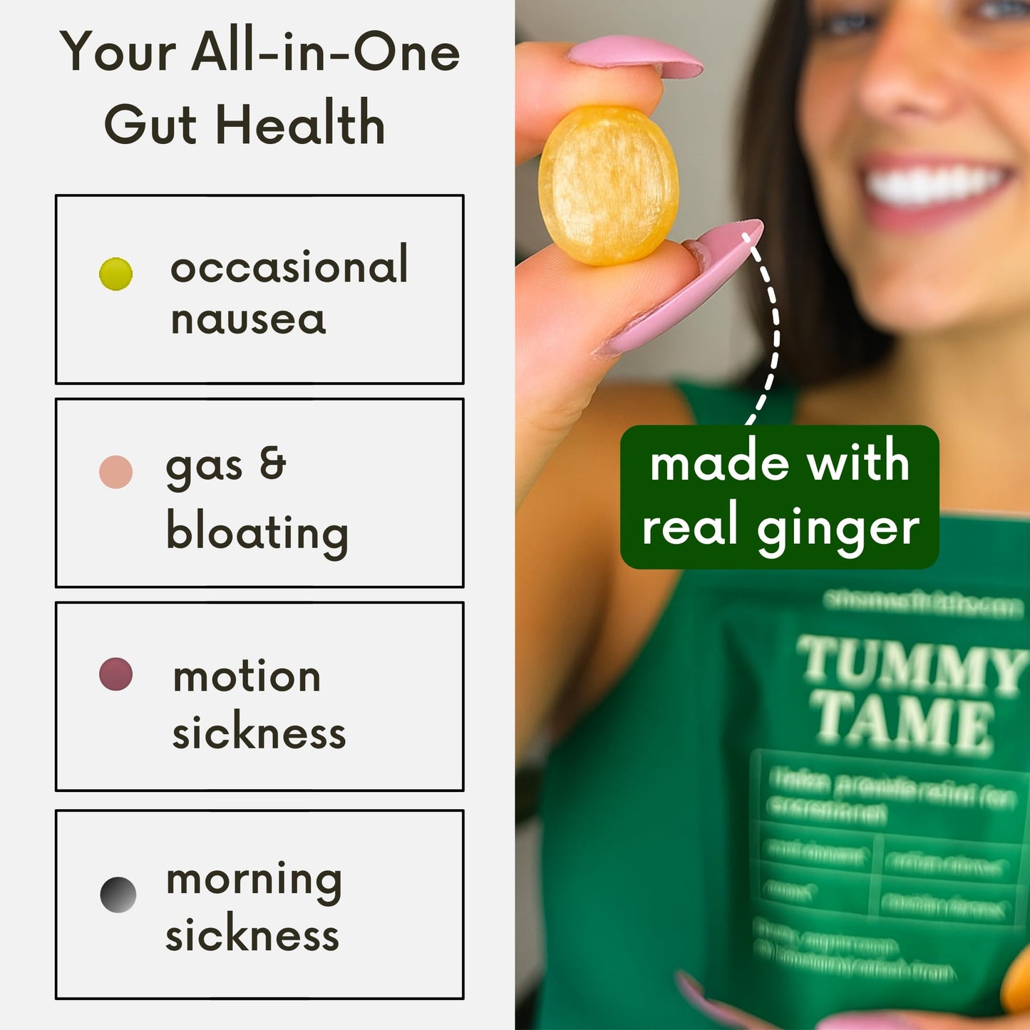 Stomach Bloom Fast-Acting Ginger for Nausea Relief | Herbal Relief for Pregnancy Nausea and Morning & Motion Sickness | Ginger, Lemon, Spearmint & B6. 28 Individually Sealed Drops.