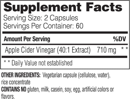 Enzymedica Apple Cider Vinegar Supplement for Men & Women - Apple Cider Vinegar Capsules with Mother, Raw & Unfiltered, Gut Health & Digestive Support, Gluten Free ACV, Vegan, Non-GMO - 120 Count