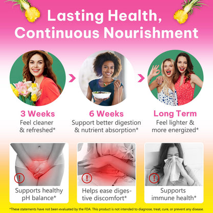 WeiWeiLa Feminine Probiotics Gummies for Women Probiotic Gummies with Slippery Elm | Natural Pineapple Flavor | Supports Feminine pH Balance & Comfort | 60 Vegan Gummie for Daily Wellness WeiWeiLaBuy Supplements Australia