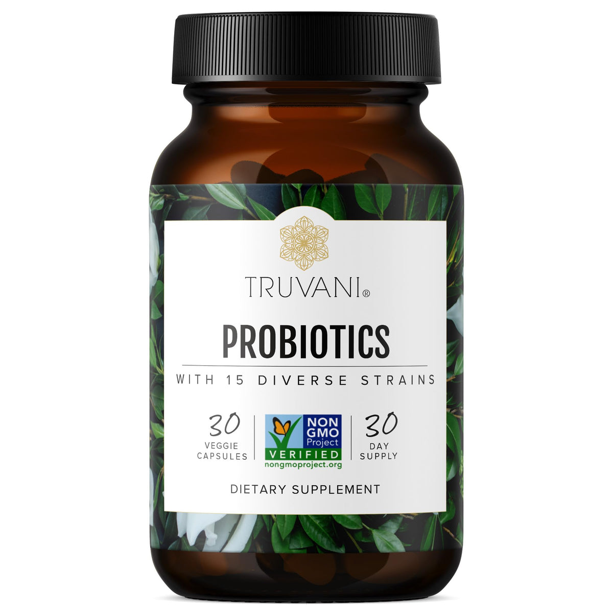 Truvani Probiotic Supplement | 30 Servings | 15 Billion CFU | 15 Diverse Strains for Digestive, Immune & Brain Health Support | Shelf-Stable Vegan Capsules | Non-GMO, No Fillers TruvaniBuy Supplements Australia