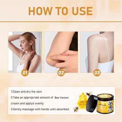 Supplement Product​2 Pcs Bee Venom-Relief Cream, Professional Bee Venom Cream, Natural Joint Relief Gel, for Neck, Waist, Back Hand Feet and Leg - GlowUpCaUSA