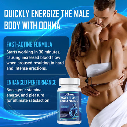 Oohma New Male Enhancing Supplement, Designed to be Fast Acting for Blood Flow to Gain Length & Girth + Stamina, Maca, Epimedium, and Other Natural Ingredients, 3rd Party Tested Supplement 60 Tablets Oohma buy supplements Au
