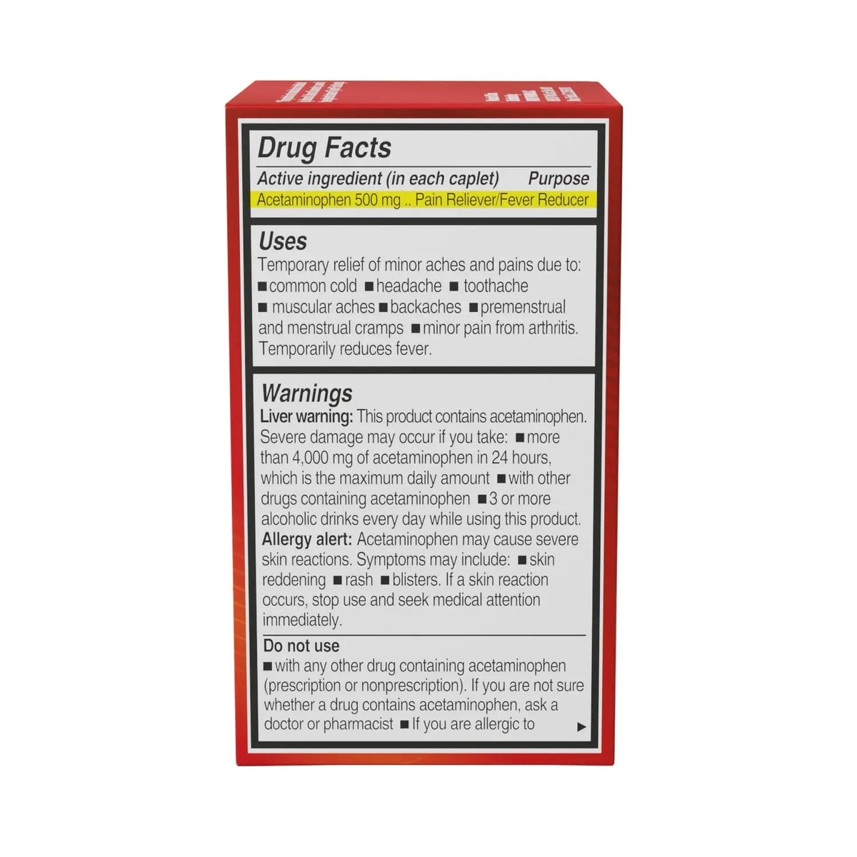 NOTTS Extra Strength 500 mg Caplets with Acetaminophen, Pain Reliever and Fever Reducer for Headache, Backache and Toothache, 100 Count NOTTSBuy Supplements Australia