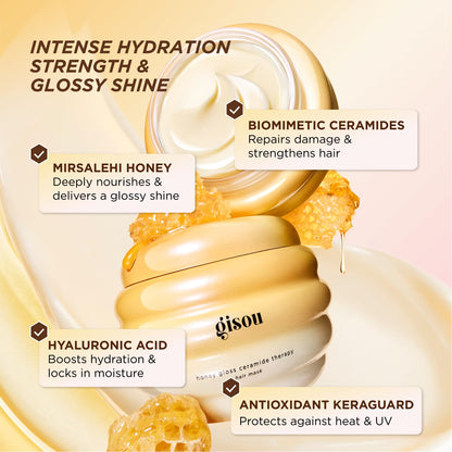Gisou Honey Gloss Hair Therapy Trio - Mini Shampoo, Hair Mask and Conditioner for smoother, stronger and glossier hair GisouBuy Supplements Australia
