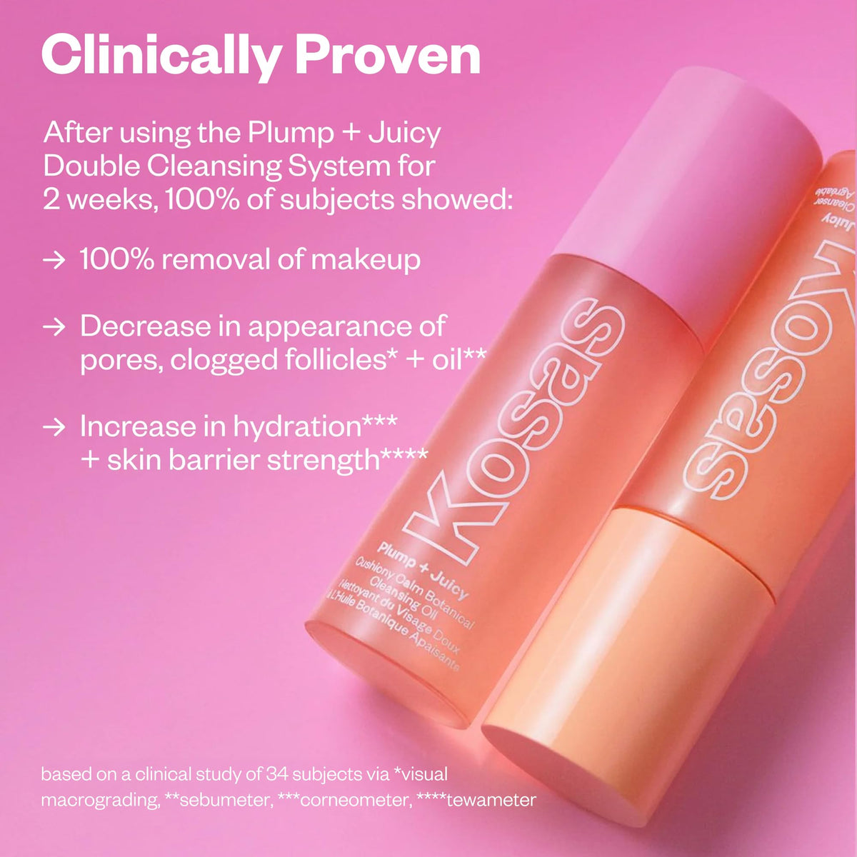 Kosas Plump + Juicy Cushiony Calm Botanical Cleansing Oil – Hydrating Makeup Remover for Sensitive Skin, Non-Greasy Oil Cleanser with Ceramides & Squalane for Soft, Soothed Skin KosasBuy Supplements Australia