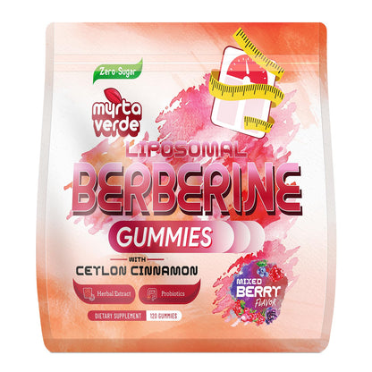 2000mg Liposomal Berberine Supplement Gummies | High Potency Berberine HCI Activates AMPK with Ceylon Cinnamon | Advanced Absorption | Zero Sugar Mixed-Berry | 120 Count Myrtaverde buy supplements Au