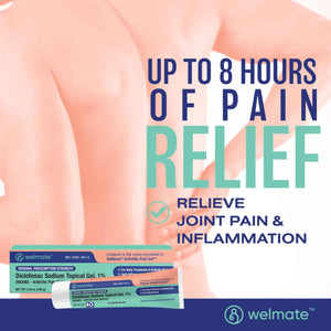 WELMATE - Diclofenac Sodium Topical Gel 1% (5.29 oz) - Arthritis Pain Reliever & Mobility Aid - Pain Relief Cream/Gel