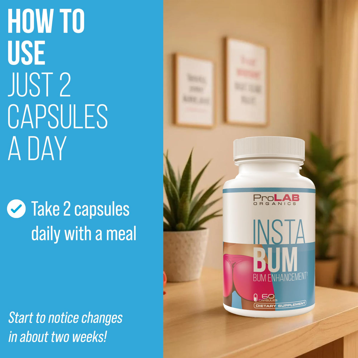 ProLab Organics InstaBum Bum Enhancement Pills – Lift, Shape, and Fill Glutes – Fast Growth for Bigger Butt and Hips – No Gummies. Visible Results in 1-2 Weeks ProLab OrganicsBuy Supplements Australia