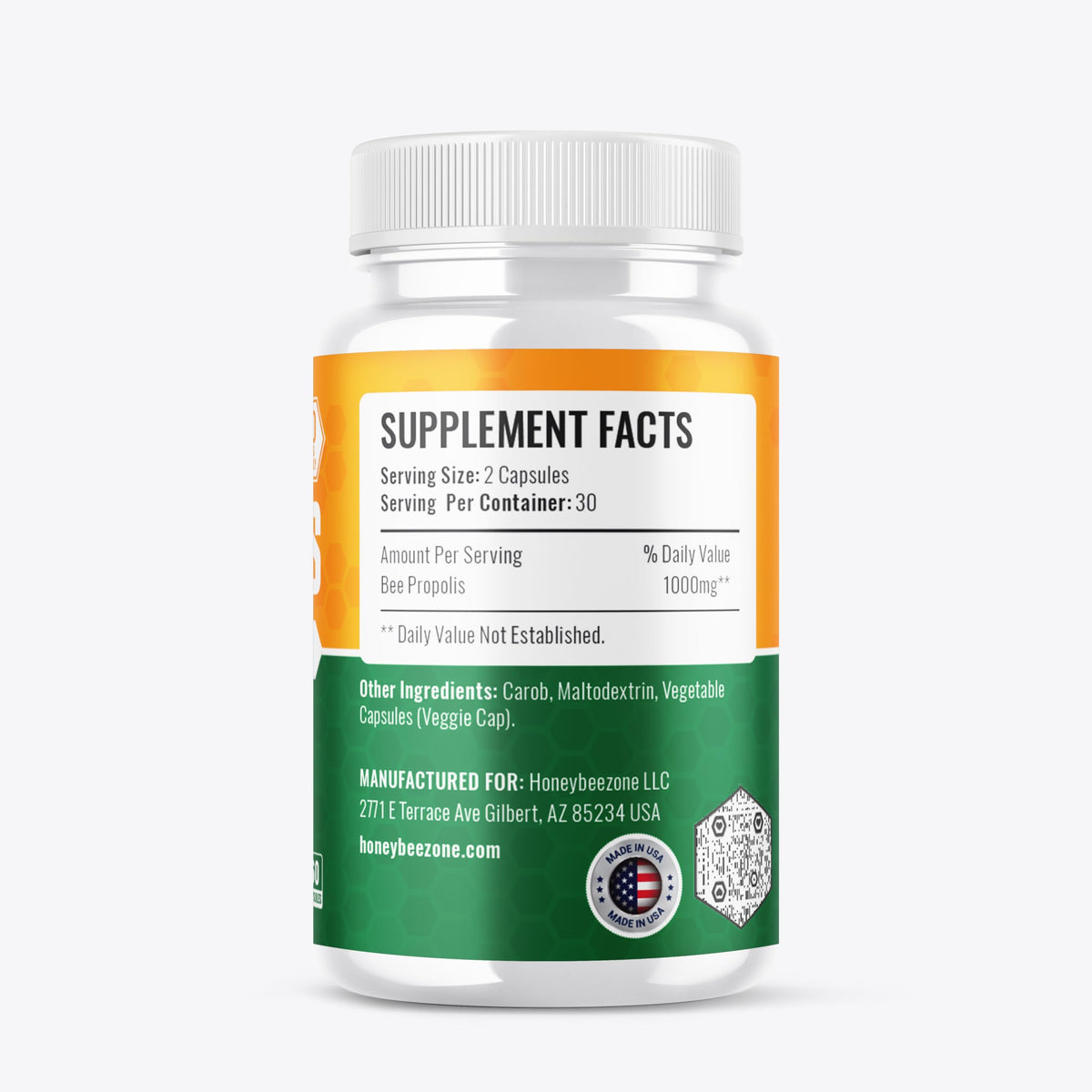 HONEYBEEZONE-Bee Propolis Capsules – 100% Natural Energy and Immune Support Supplement | Non-GMO, Gluten-Free, 60 Easy-to-Swallow Veggie Capsules HONEYBEEZONE buy supplements Au