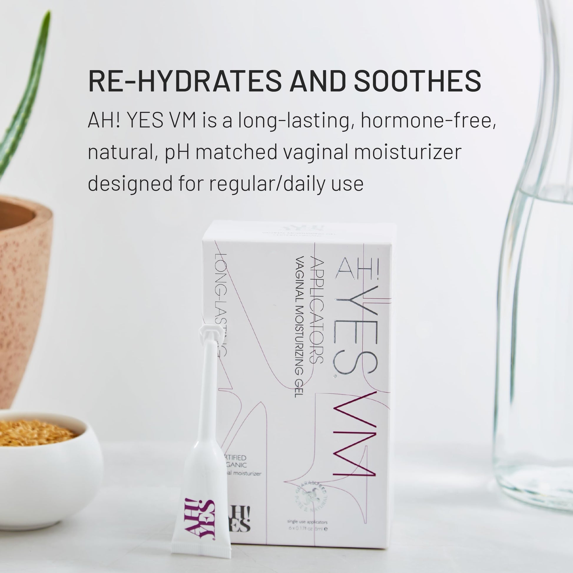 AH! YES® Long Lasting Vaginal Moisturizer for Vaginal Dryness, Water Based & Estrogen-Free, 6 Pre-Filled Applicators AH! YES buy supplements Au