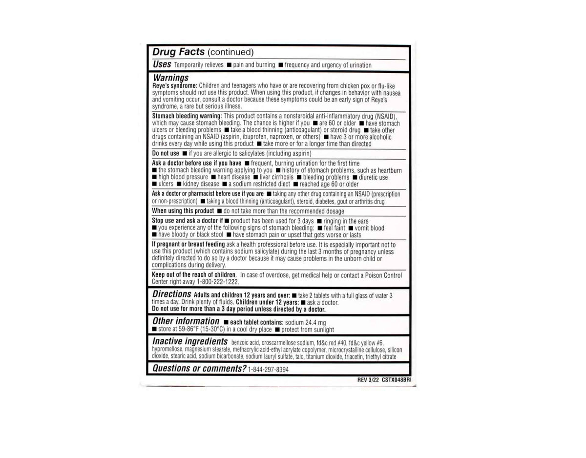 Cystex Plus Urinary Pain Relief Tablets 40 ea