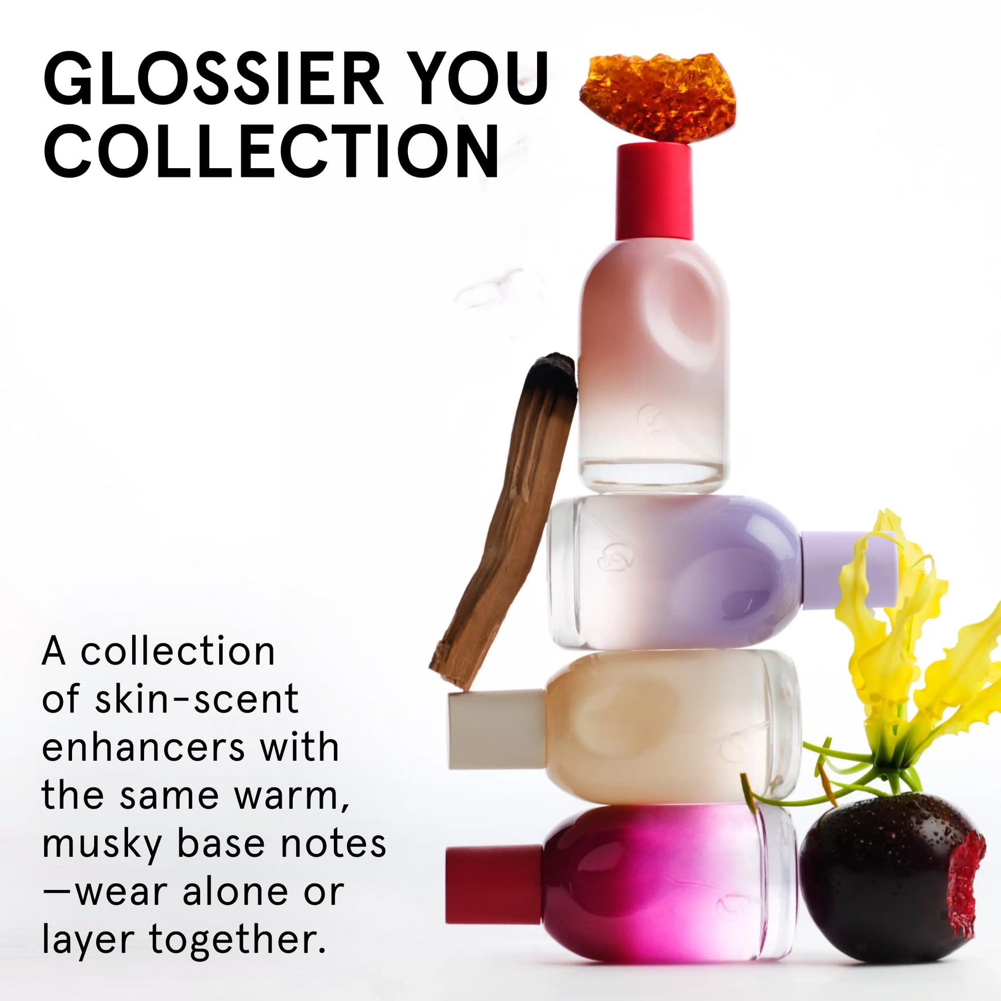 Glossier You Mini Wardrobe Fragrance Set - 4 Unisex Travel Size Eau de Parfum for Women & Men - Skin-Scent Enhancer Perfume Sampler, Smells Different on Everyone - You, Fleur, Doux, Rêve - 1.5ml Each GlossierBuy Supplements Australia