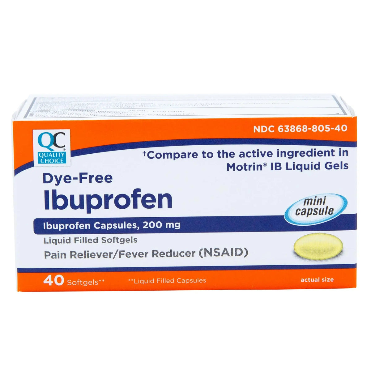 Quality Choice Ibuprofen 200 mg Liquid Gels 40 Count Easy to Swallow Pain Reliever and Fever Reducer for Headache Toothache Backache Menstrual Cramps Muscle Aches Minor and Pain Quality ChoiceBuy Supplements Australia