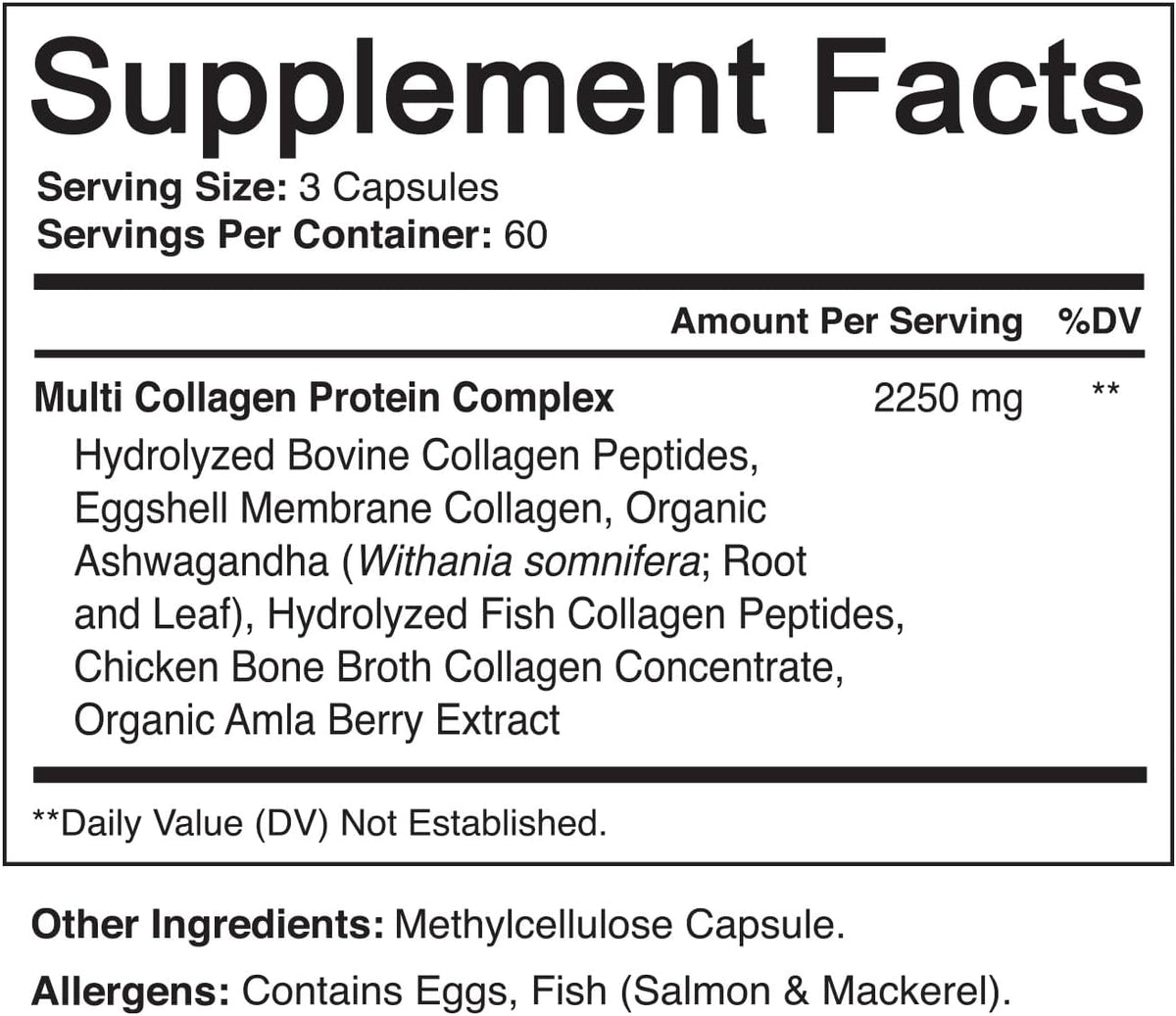 NutriFlair Multi Collagen Peptides 2250mg - Type I, II, III, V, X - Collagen Supplements Complex Powder Pills for Women and Men - Hydrolyzed Protein, Healthy Hair, Skin, Nails - Non-GMO (180 Capsules)