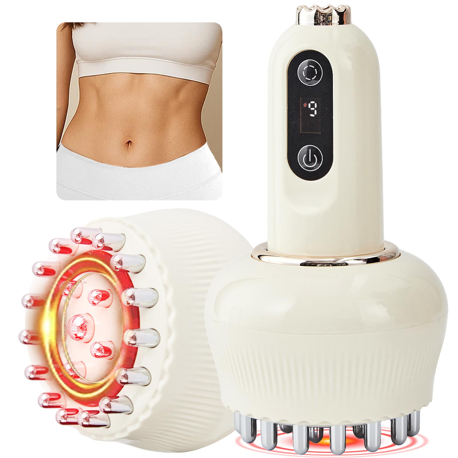 Yuonry Lymphatic Drainage Massager & Anti Cellulite Massage Tool, Helps Reduce Stretch Marks & Cellulite, for Legs, Arms & Belly, Body Sculpting Machine with Microcurrent, Light, Heat & Vibration Yuonry buy supplements Au