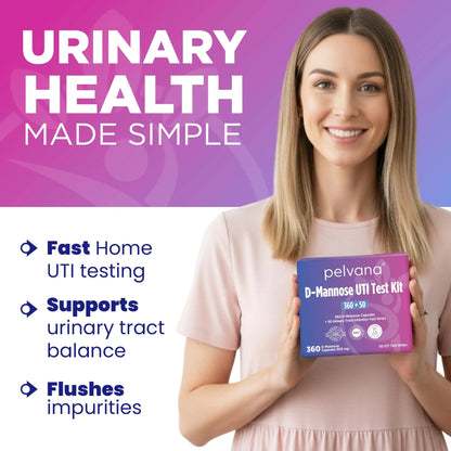 Pelvana D-Mannose UTI Kit for Women – UTI Test Strips & D-Mannose Supplement, At-Home Testing, Maintains Healthy Urinary Tract Balance, Flushes Impurities – 3 Bottles (120 Capsules) + 50 Test Strips PelvanaBuy Supplements Australia