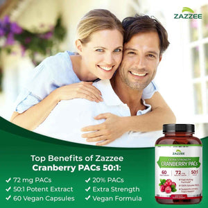 Zazzee Ultimate Urinary Tract Support Bundle | Super Concentrated Proanthocyanidin Cranberry Extract Capsules Plus D-Mannose 1000mg Capsules for UT & Bladder Cleansing (60 Servings Each)