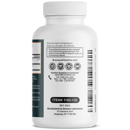 Bronson Vitamin K2 D3 (MK7) Supplement Non-GMO Formula Vitamin D3 5000IU (125 mcg) & 90 mcg K2 MK-7, Easy to Swallow D & K Complex, 120 Tablets
