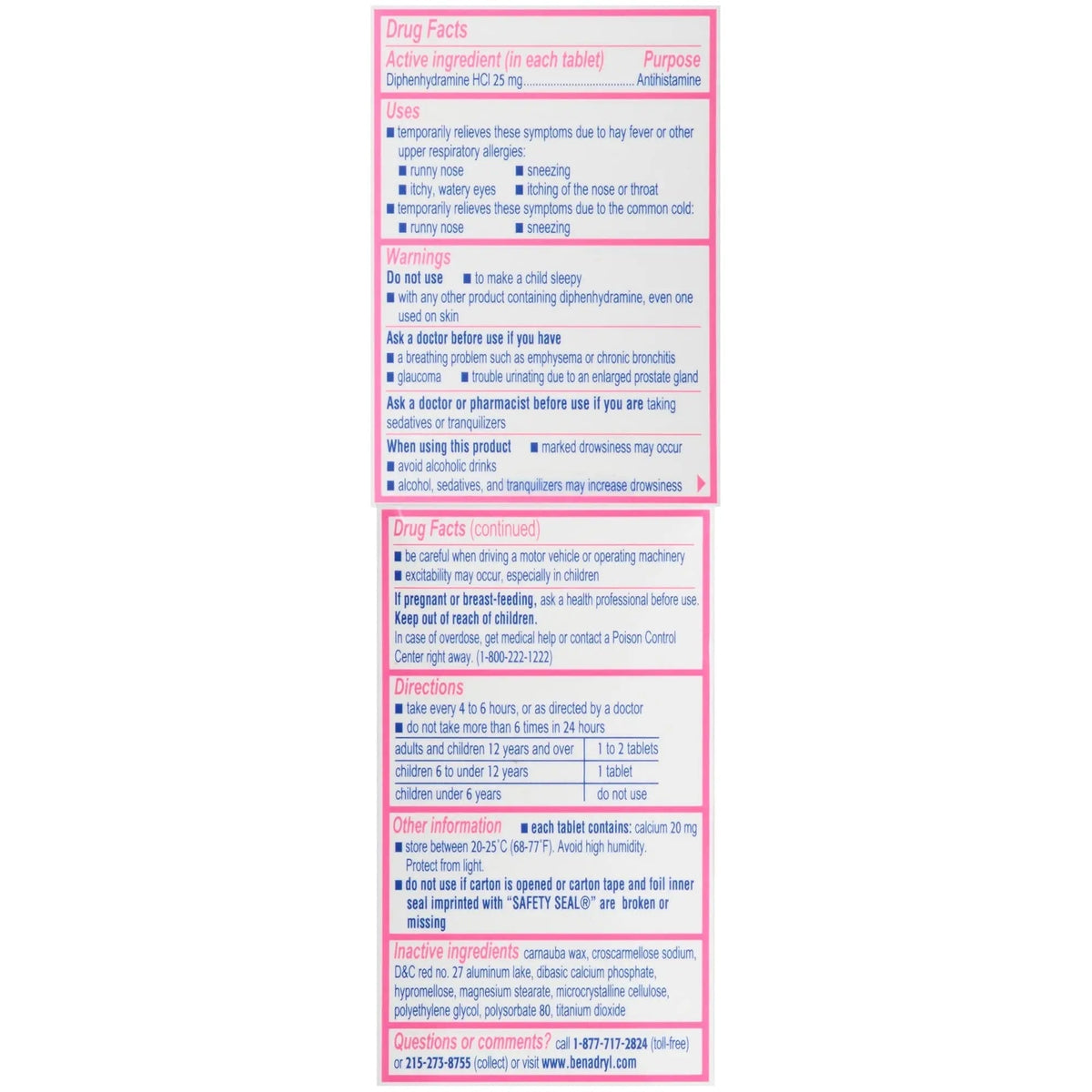 Benadryl Ultratabs Antihistamine Allergy Relief Tablets with 25 mg Diphenhydramine HCl, 100 ct and Tylenol Extra Strength Pain Reliever Rapid Release Gels with 500 mg Acetaminophen, 100 ct TylenolBuy Supplements Australia