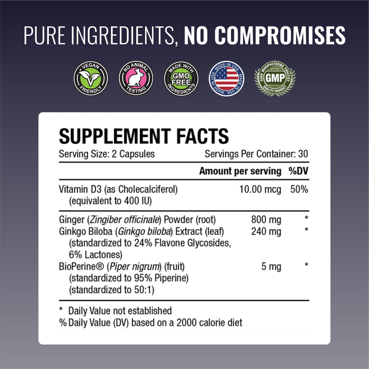 Approved Science VertiSyl - Ginkgo Biloba, Ginger, Vitamin D3, BioPerine - 60 Capsules - 1 Month Supply Approved ScienceBuy Supplements Australia