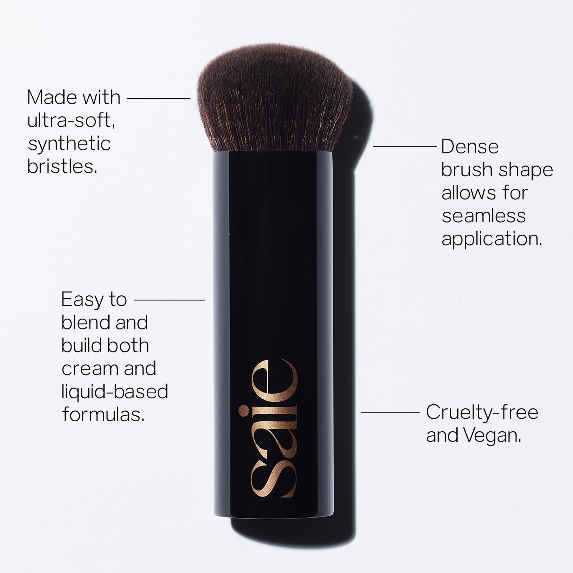 Saie Sun Melt Duo - The Big Brush - Soft, Multi-Use Liquid + Cream Makeup Brush With Synthetic Bristles Bundled With Sun Melt Bronzer in Tan Bronze - Buildable Cream Contour with Velvet Finish (1 oz) SaieBuy Supplements Australia