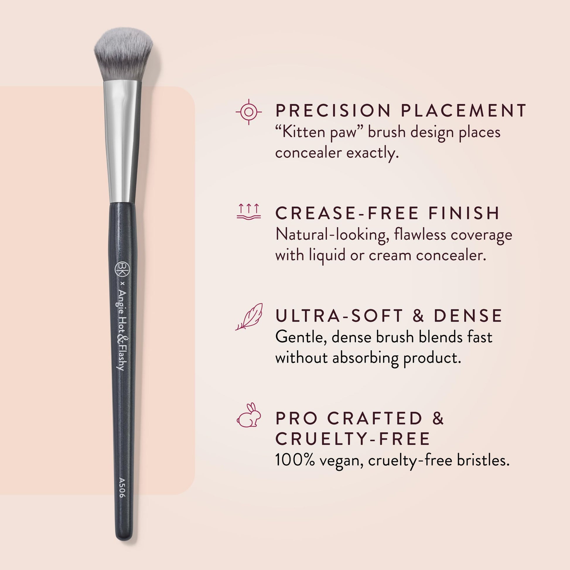 BK BEAUTY BRUSHES - ANGIE HOT & FLASHY A506 CONCEALER - Viral "Kitten Paw" Face Brush - Under-Eye Concealing and Contouring - Makeup Brushes BK BEAUTYBuy Supplements Australia