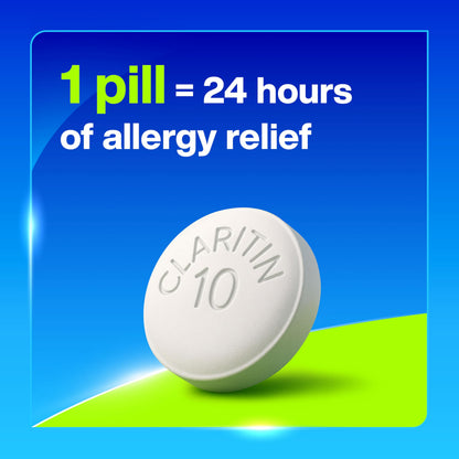 Claritin 24 HR Non Drowsy Allergy Medicine, Loratadine antihistamine tablets, 10 Ct