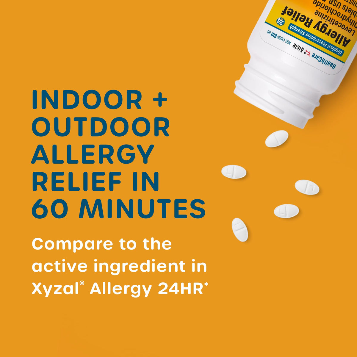 HealthCareAisle Allergy Relief - Levocetirizine Dihydrochloride Tablets USP, 5 mg, 160 Tablets, Original Prescription Strength Allergy Medication, 24-Hour Relief, 80 Count (Pack of 2) HealthCareAisle buy supplements Au