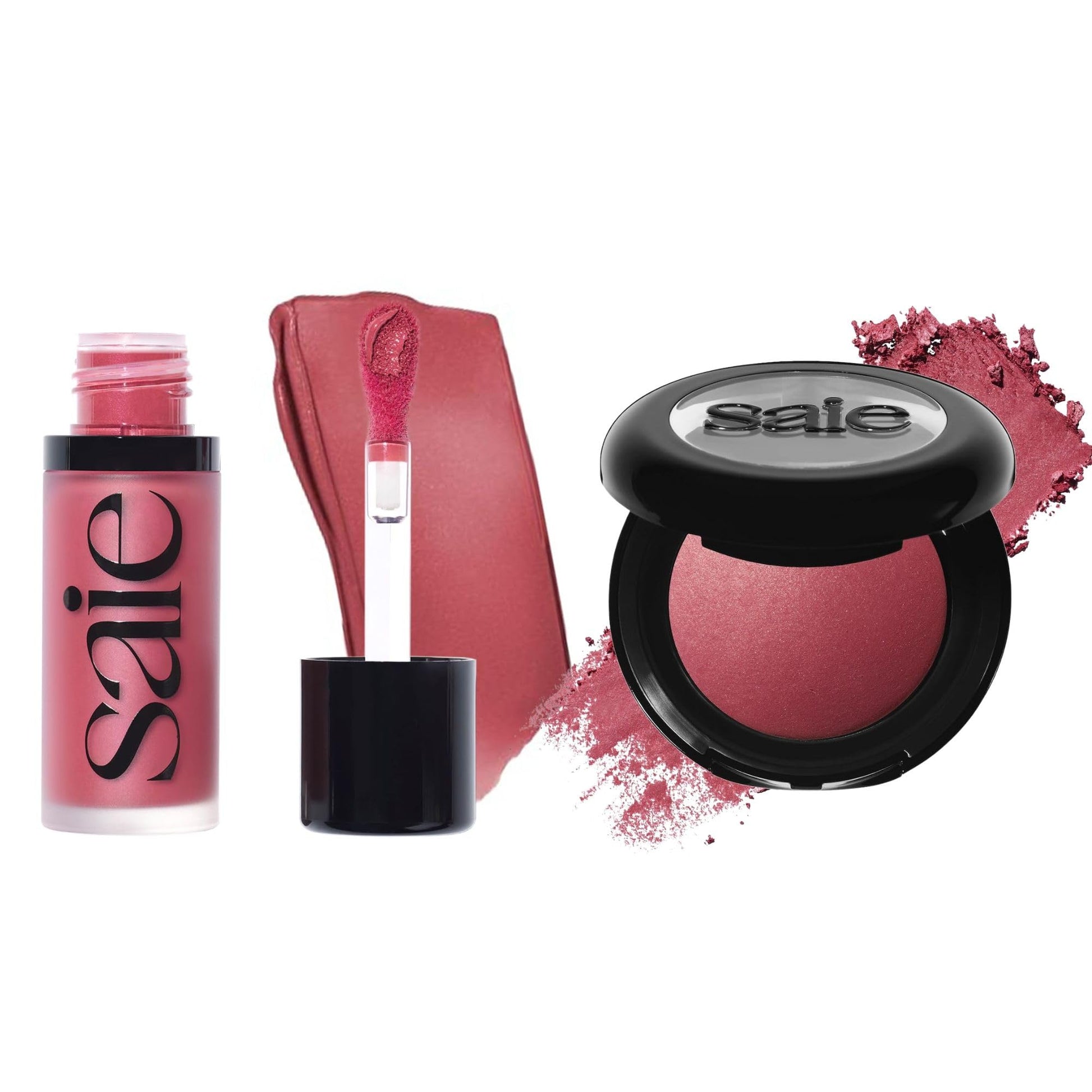 Saie Cheek Flush Duo - Dew Liquid Blush (.40 oz, Dreamy), SuperSuede Baked Powder Blush (.01 oz, Grazie) - Layerable, Skin-Nourishing Blushes for a Seamless Radiant Finish SaieBuy Supplements Australia
