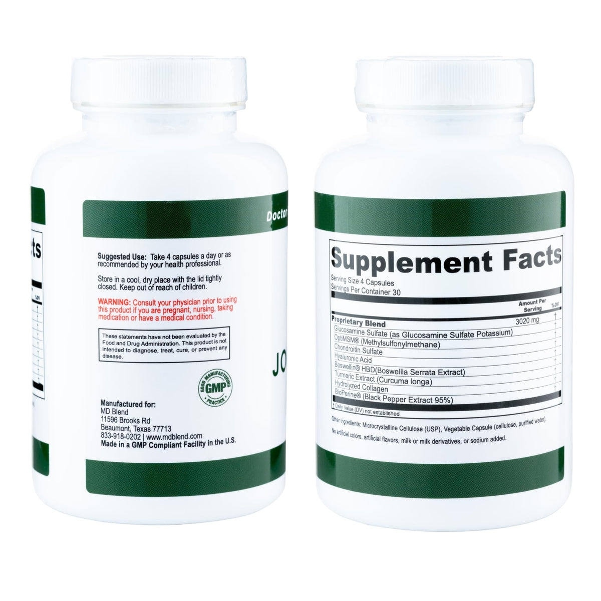 M.D. Blend Wellness Bundle with joint health supplement (120 capsules) & lightweight face hydrating hyaluronic acid serum (30 ml) featuring an airless pump, daily wellness skincare + joint support duo M.D. BlendBuy Supplements Australia