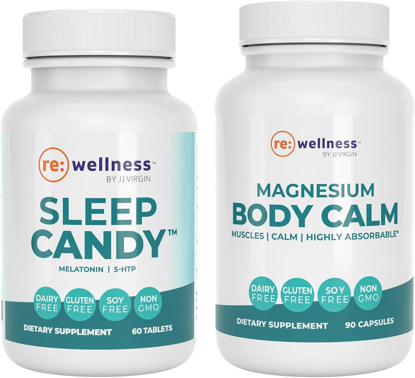 Reignite Wellness by JJ Virgin Evening Essentials Bundle | Sleep Candy, 60 Tablets + Magnesium Body Calm, 120 Capsules