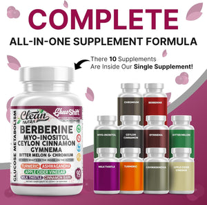 Clean Nutra Berberine Supplement Myo-Inositol Ceylon Cinnamon Gymnema Bitter Melon Chromium Complex for Digestion, Antioxidant Support & Wellness 90 Vegan Capsules Non-GMO Clean NutraceuticalsBuy Supplements Australia