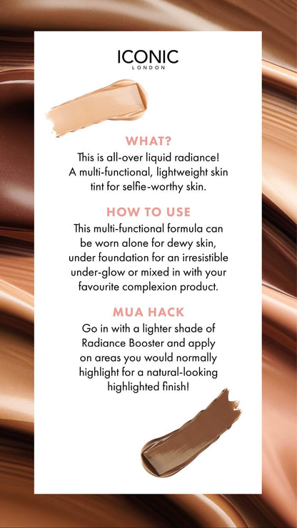 ICONIC LONDON Radiance Booster | Liquid Radiance Lightweight Skin Tint for a Glowy Makeup Look, Cruelty Free, Vegan Makeup (Champagne Glow) 30 mL/ 1.01 Fl Oz ICONIC LONDON buy supplements Au