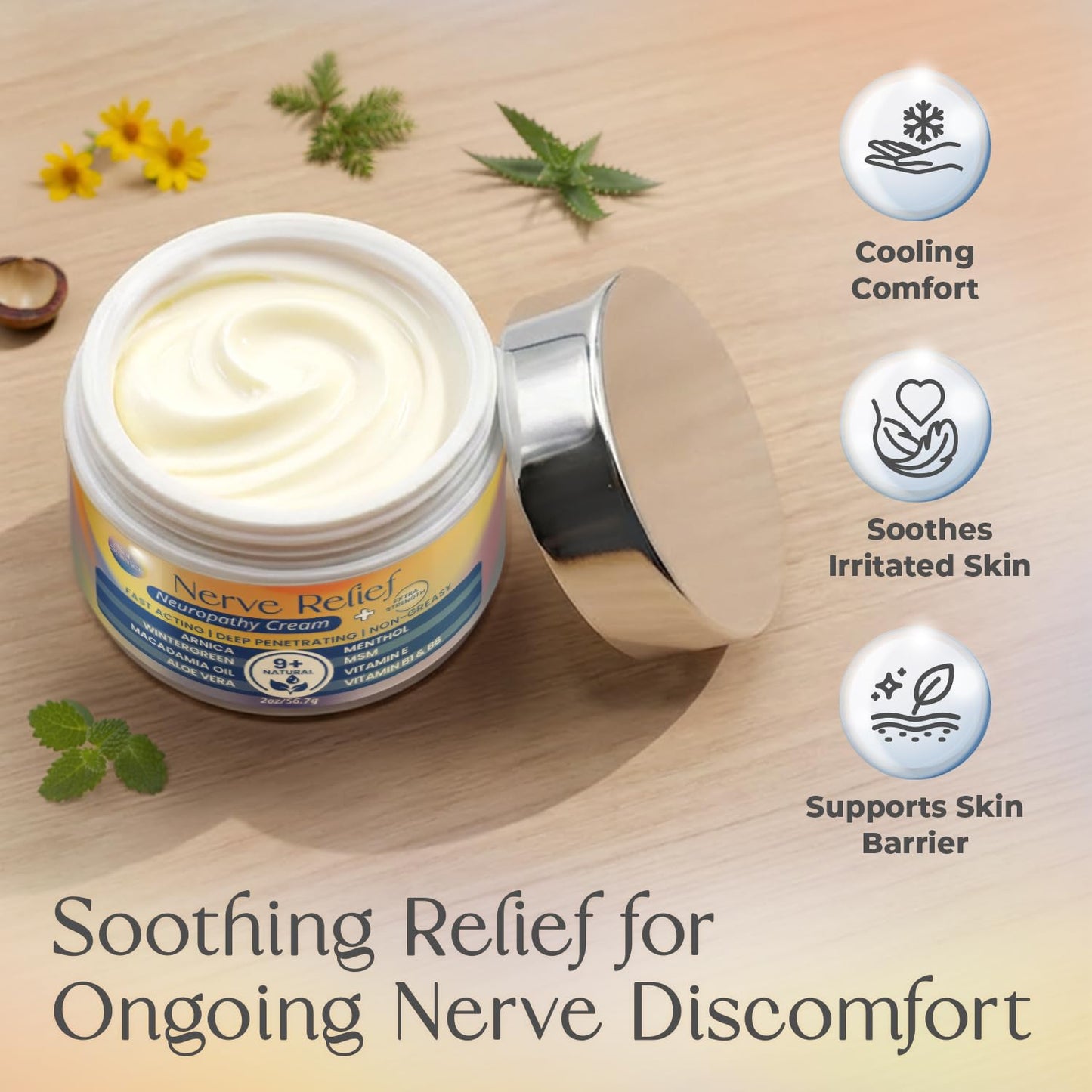 PURPLE CANYON Nerve Pain Relief Cream for Neuropathy – for Feet & Legs | MSM, Arnica, Alpha Lipoic Acid | Fast-Absorbing, Non-Greasy Formula | 2 oz PURPLE CANYONBuy Supplements Australia