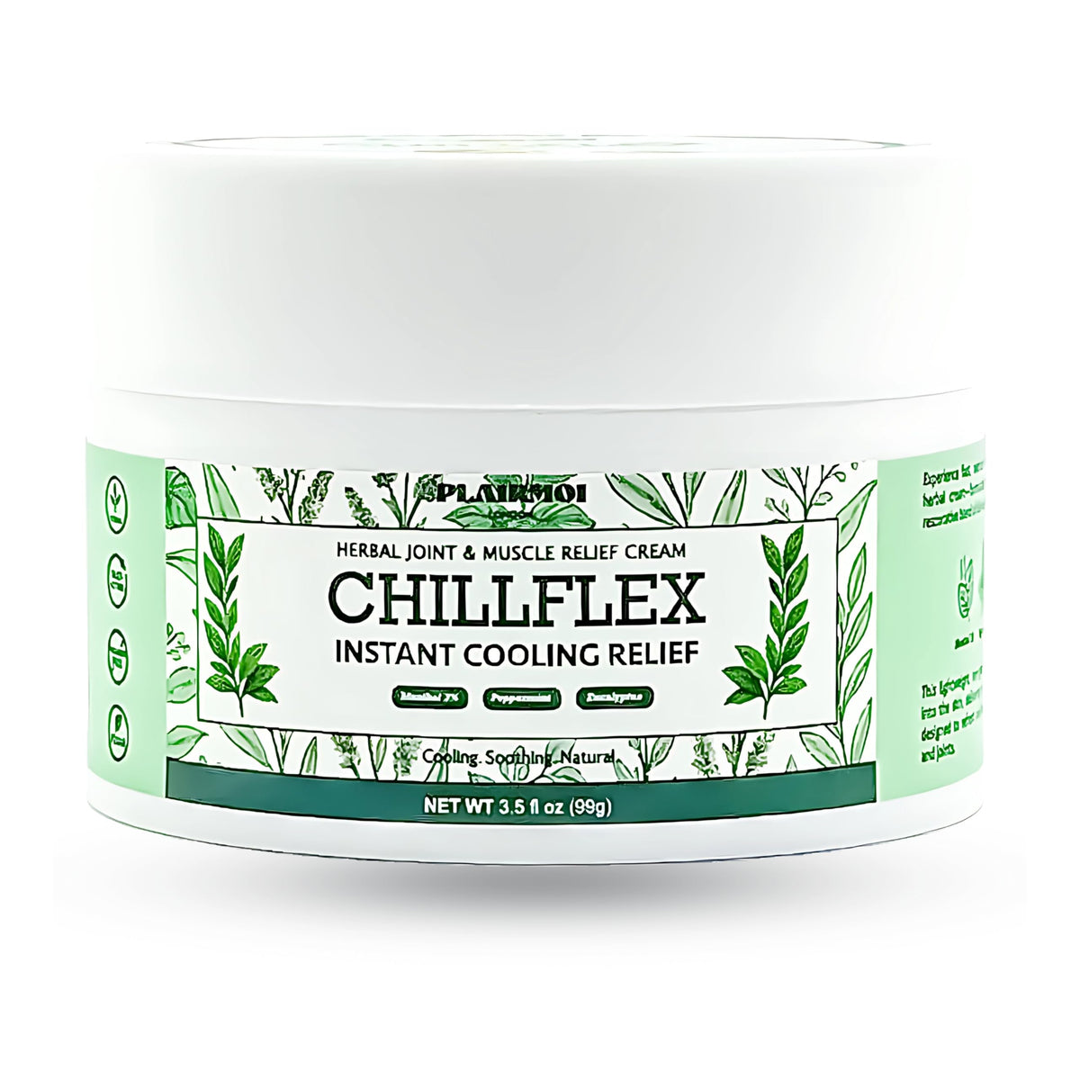 Supplement Product​PLAIRMOI CHILLFLEX Pain Relief Gel for Muscle Aches, Joint Pain, Discomfort & Inflammation – Fast Acting, Cooling, Non-Greasy with 3% Menthol & Eucalyptus – 3.5 oz, 1-Pack - GlowUpCaUSA