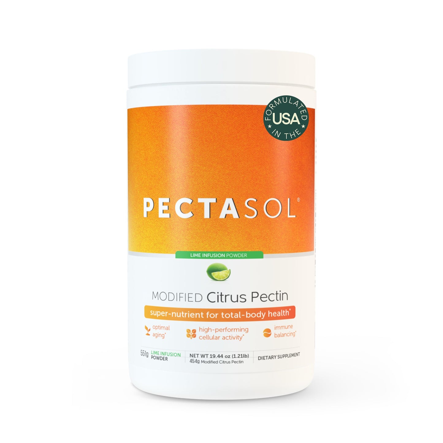 PectaSol Modified Citrus Pectin – 454g Powder – Total-Body Health Supplement to Support the Heart, Immune System, Inflammation Response & Healthy Aging + Maintain Healthy Galectin-3 Levels