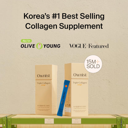 Ownist Triple Collagen Liquid Packets On-The-Go - Peptides with Hydrolyzed Marine Collagen, Elastin, Hyaluronic Acid and Vitamin for Healthy Skin - Orange Flavor - 14 Individual Stick Packs Ownist buy supplements Au