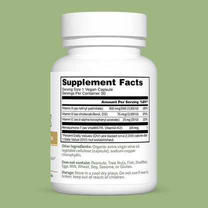 Dr. Murray's Vitamin K2-D3-A-E Liquid Vegan Capsules - Synergistic Fat-Soluble Blend | Bone, Vascular & Immune Support | Third-Party Tested | Clean Formulation | No Artificial Additives | 30 Count