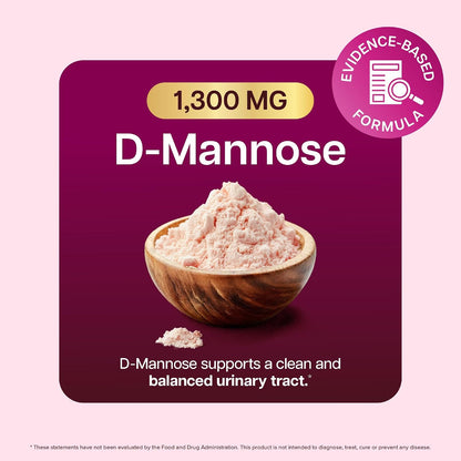 D Mannose with Cranberry, Drug-Free Urinary Tract Health Support, 240 Ct | Evidence-Based DMannose 1300mg for Urinary & Bladder Health for Women, D Mannose Supplements for Women & Men, 4 Month Supply