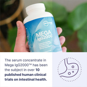 Microbiome Labs Mega IgG2000 Capsules - Dairy Free Bovine Colostrum Supplement Alternative - Immunoglobulin Supplement from Bovine Serum to Support Digestive Health (120 Capsules) Microbiome Labs buy supplements Au