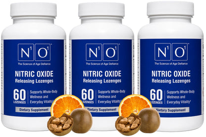 N1O1 Nitric Oxide Lozenges Supplement, 120 Count, 60-Day Supply | Developed by Dr. Nathan S. Bryan; Orange Flavor; Dissolvable Lozenges; Daily Nitric Oxide Support