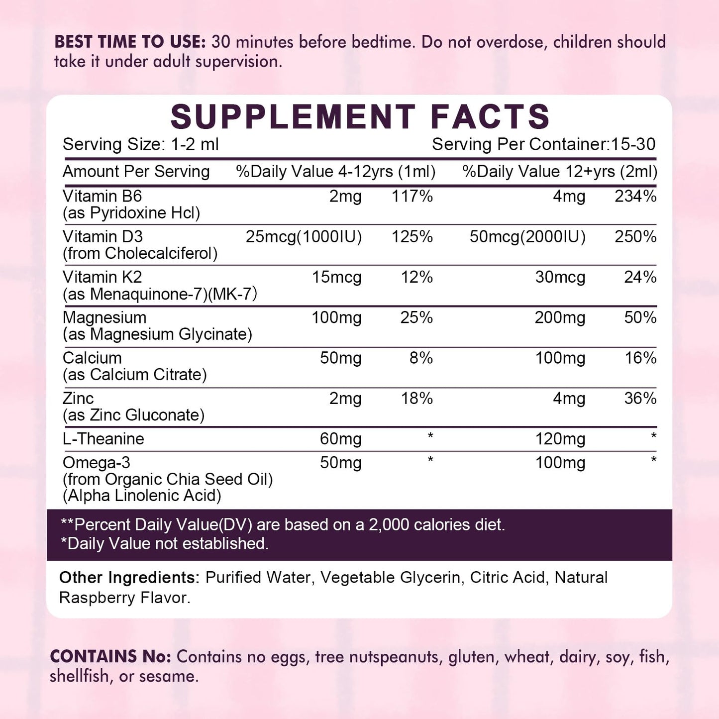 Kids Magnesium Glycinate Sleep Liquid Drops – Sleep & Calm Support with L-Theanine – Melatonin-Free, Sugar-Free Vegan Raspberry Supplement – 2 Bottles, 30ml Each LUCNVEMBuy Supplements Australia