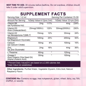 Kids Magnesium Glycinate Sleep Liquid Drops – Sleep & Calm Support with L-Theanine – Melatonin-Free, Sugar-Free Vegan Raspberry Supplement – 2 Bottles, 30ml Each LUCNVEMBuy Supplements Australia